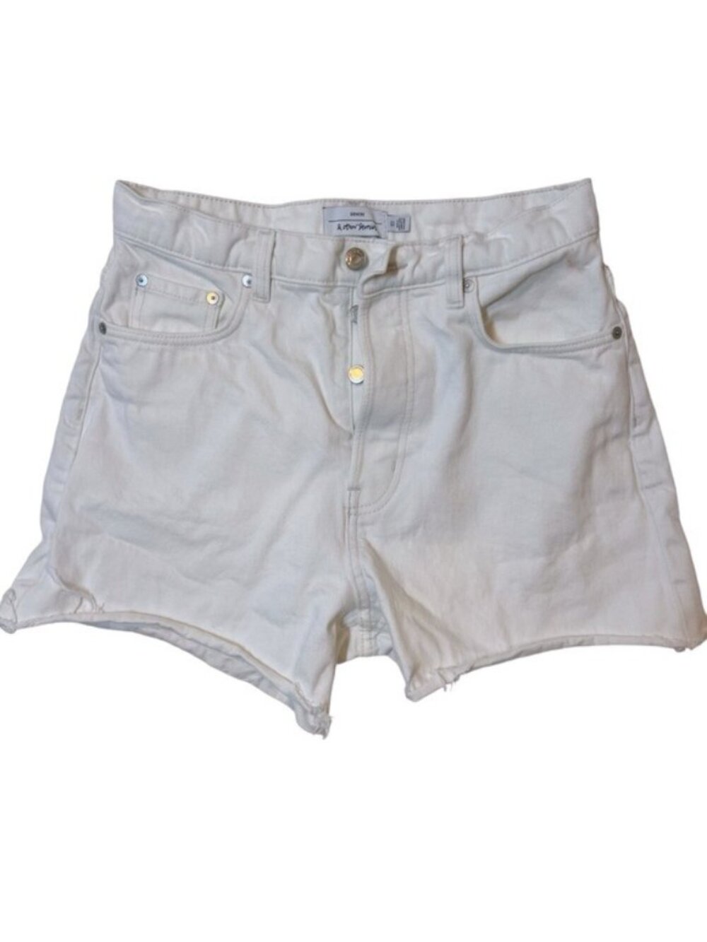 & Other Stories Women’s Denim Jean Shorts White Size 6 Button Fly Boho